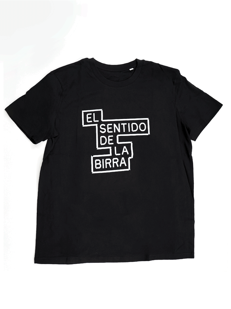 Camiseta Negra Logo El Sentido de la Birra - Grande Centrado